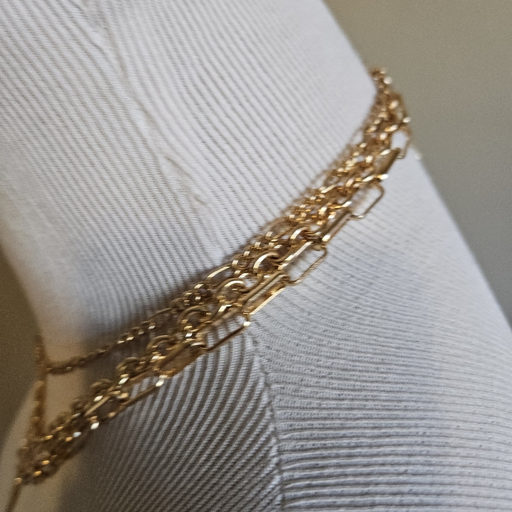 Gold Layered Gold Tone Chain Necklace with Padlock Pendant. - Picture 6 of 9